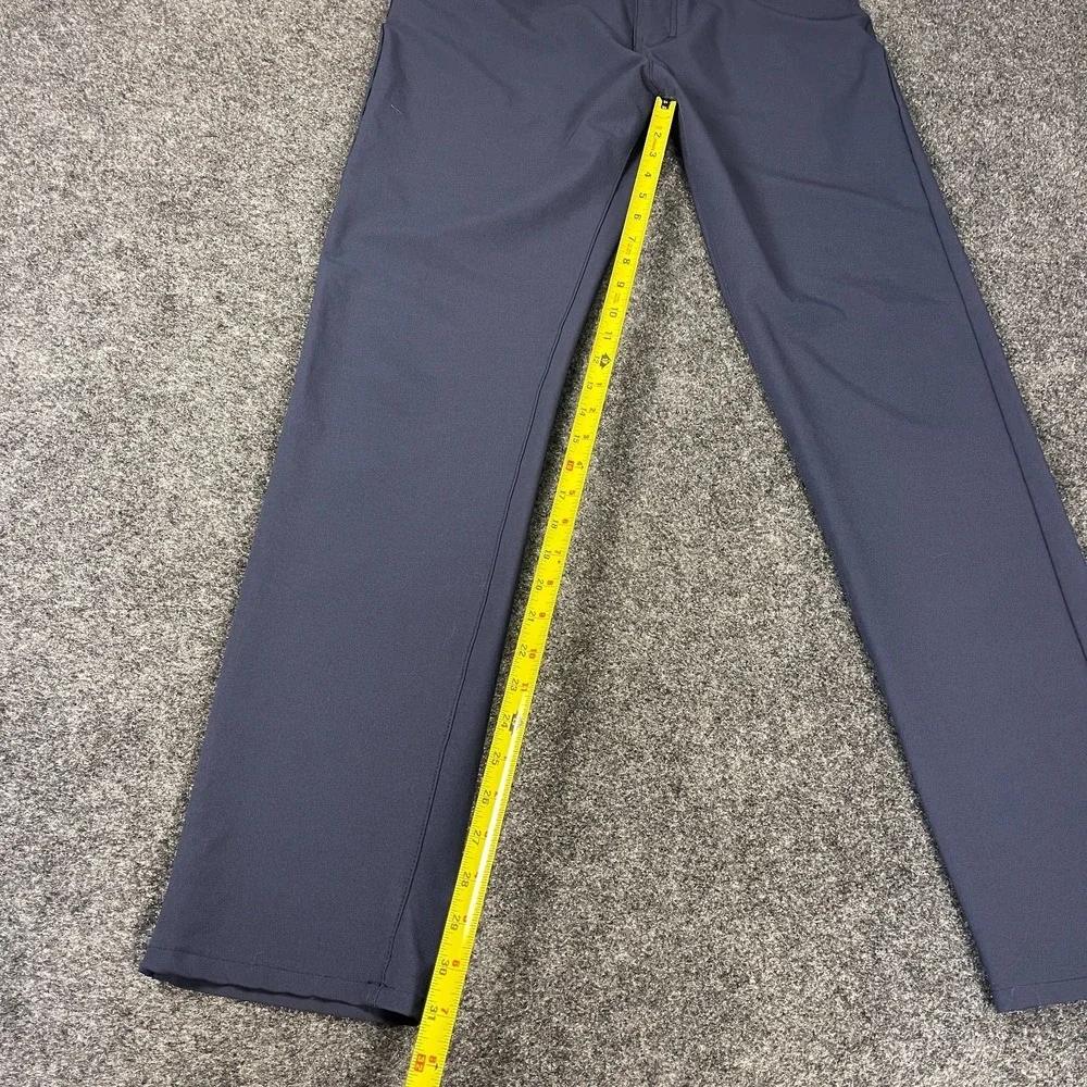 DKNY Mens 32x32 Navy Stretch Pants Slim Fit Performance Casual Dress Blue